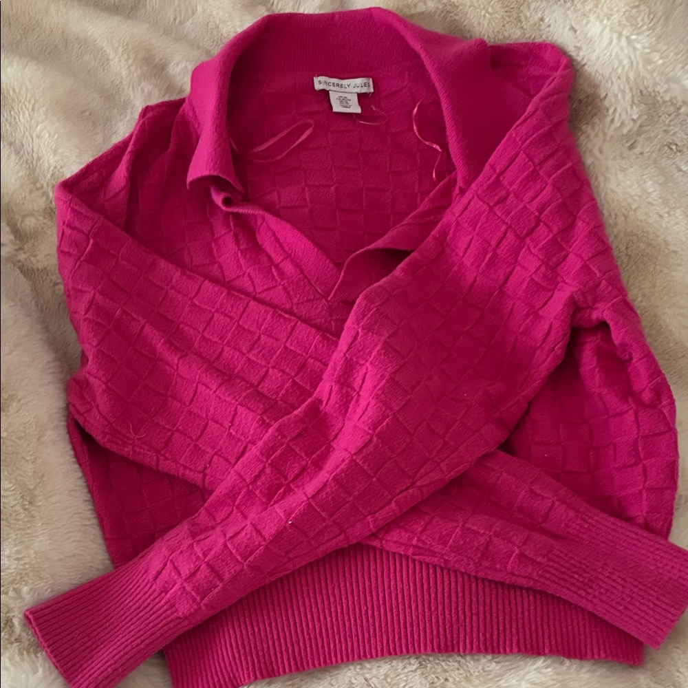 Charter Club Fuchsia V-Neck Sweater